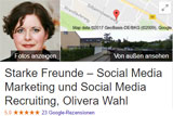 Social Media Referenzen von Starke Freunde bei Google My Business